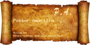 Pekker Amarilla névjegykártya